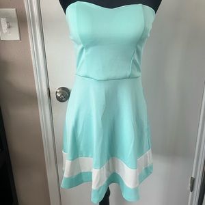 Teal Strapless Dress M